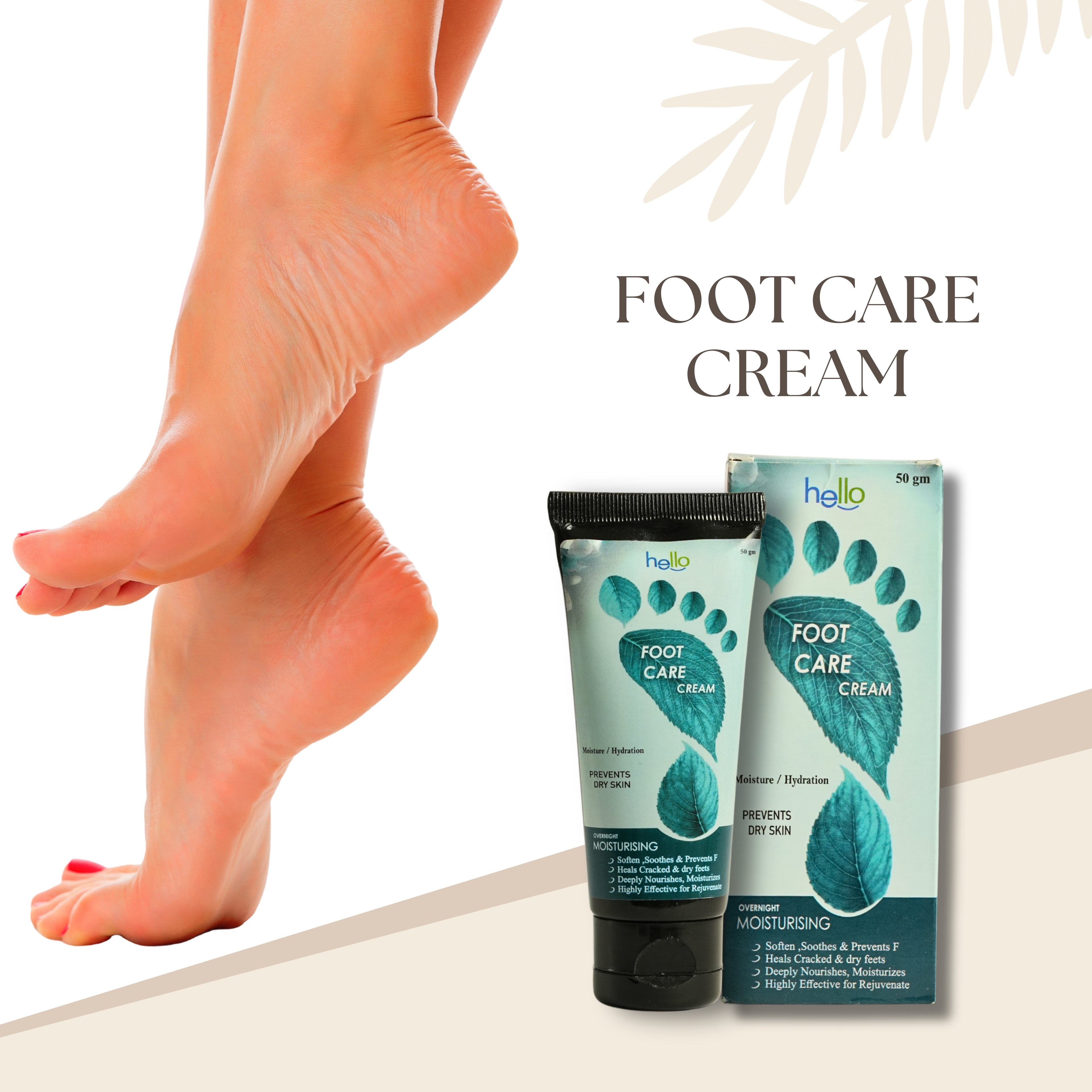 Hello Foot Care Cream – Hydrating & Nourishing Formula for Cracked Heels (50g)
