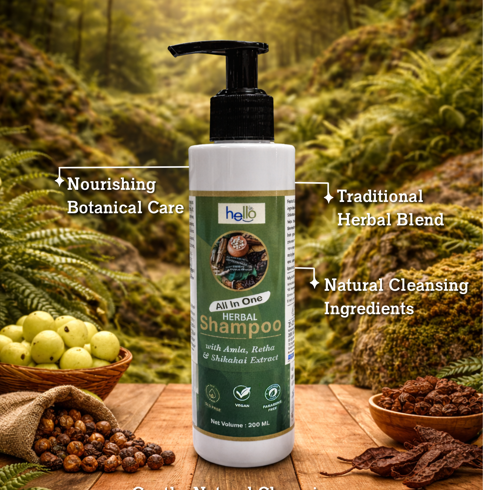 Hello All-in-One Herbal Shampoo