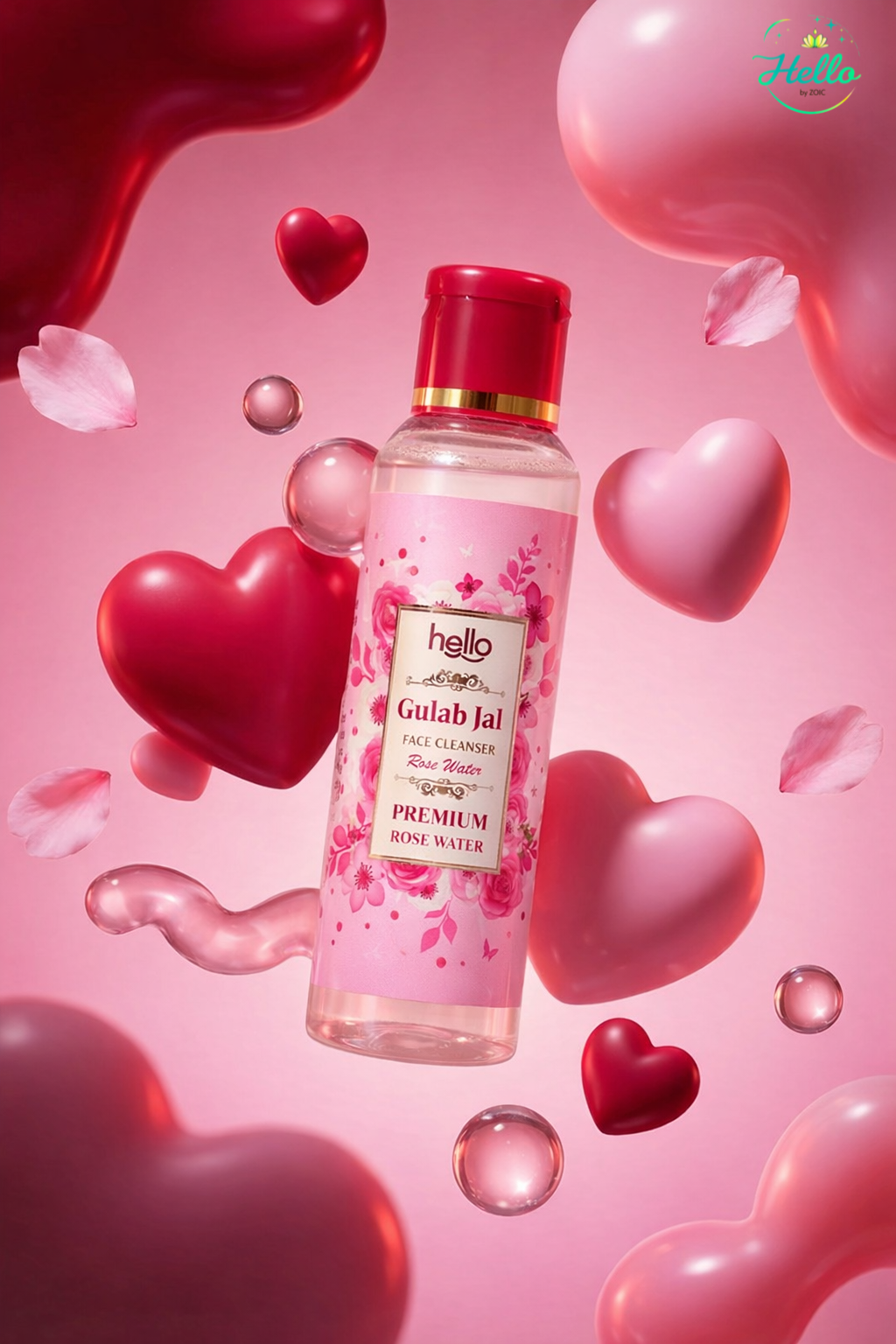 Hello Premium Gulab Jal – Natural Rose Water Face Cleanser & Toner (120ml)